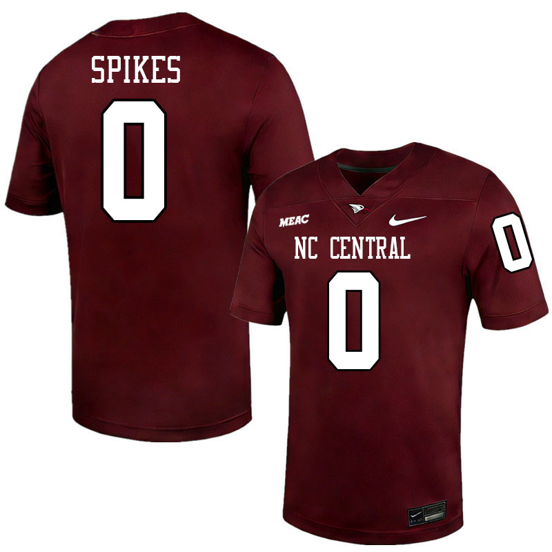 North Carolina Central Eagles #0 Chauncey Spikes College Football Jerseys,Uniforms Stitched-Maroon